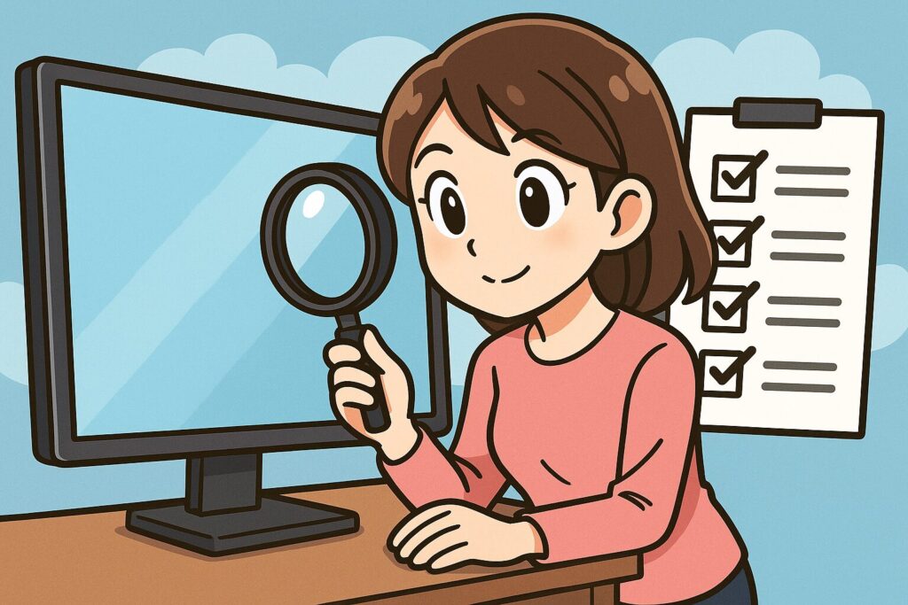 画面（ディスプレイ）まわりのチェックイメージイラスト